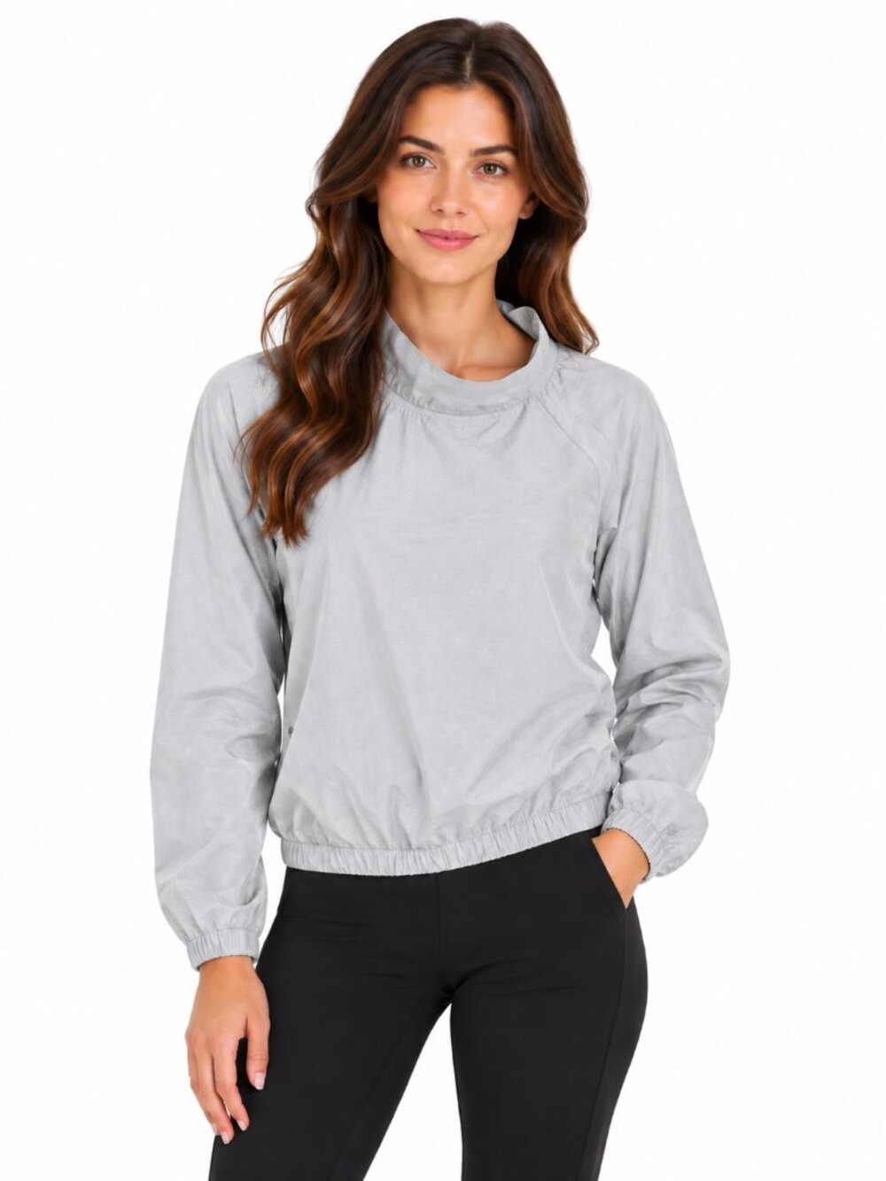 Lululemon Light Gray Long-Sleeve Pullover Top